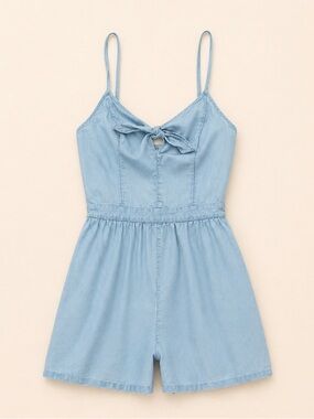 AERIE Breezy Chambray Knot Romper / Chambray American Eagle Romper Size Medium